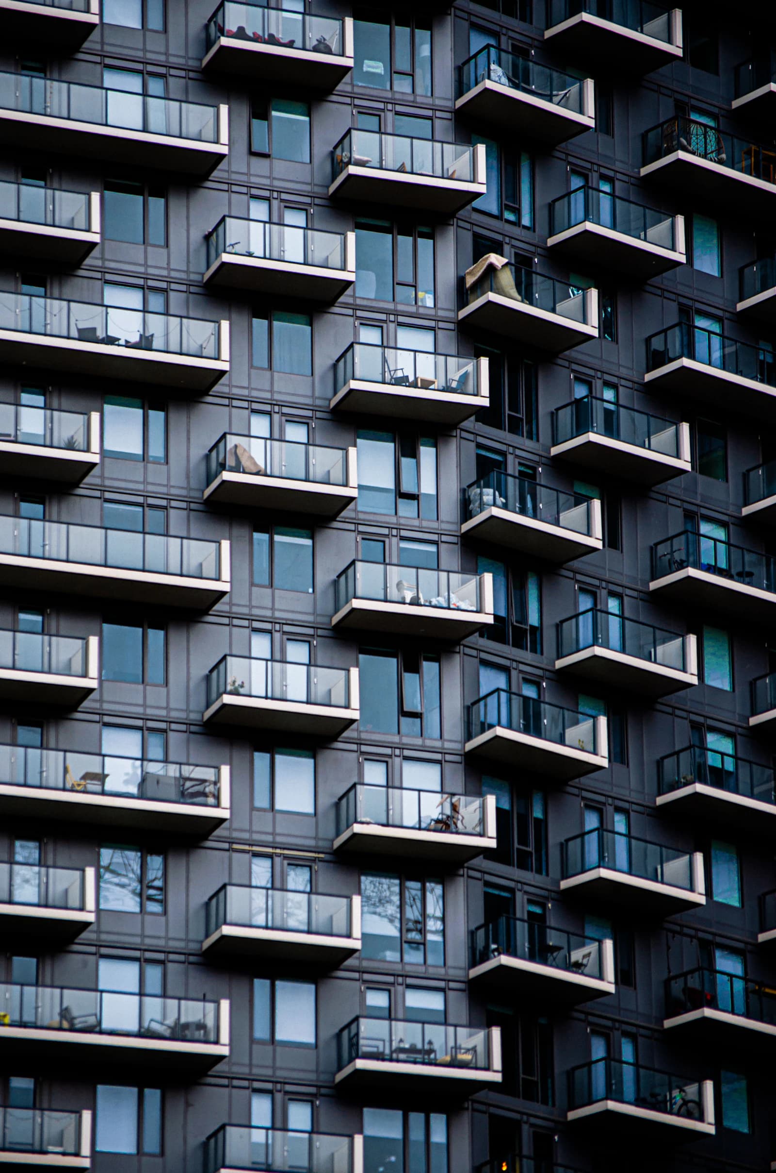 Modern residential balconies and architectural details