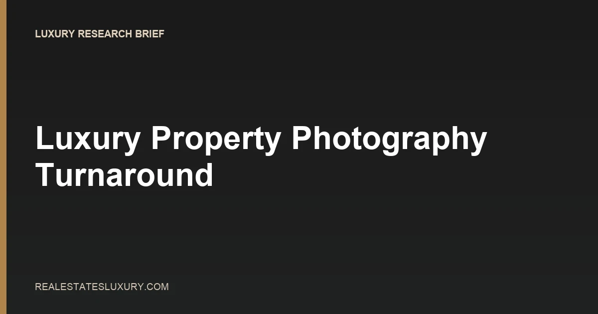 Luxury Property Photography Turnaround