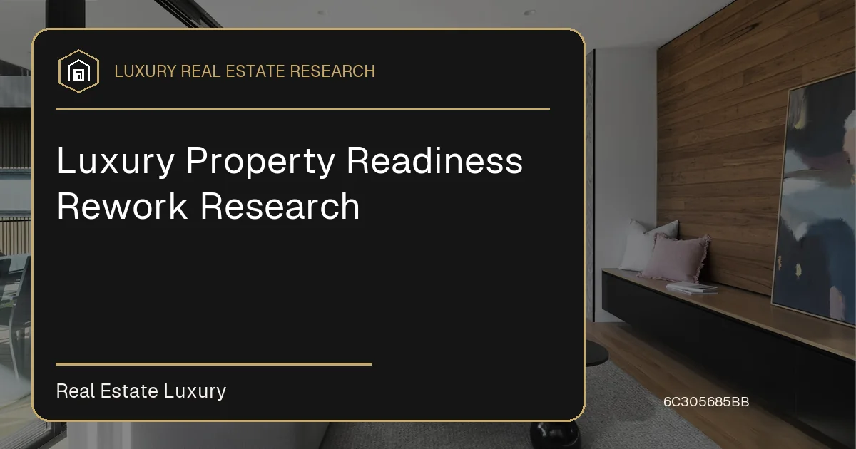 Luxury Property Readiness Rework Research - October 9, 2026
