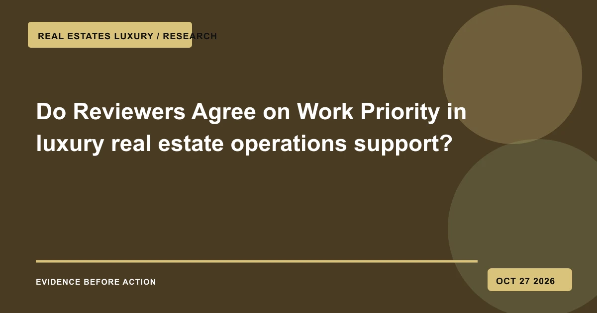 Do Reviewers Agree on Work Priority in luxury real estate operations support?